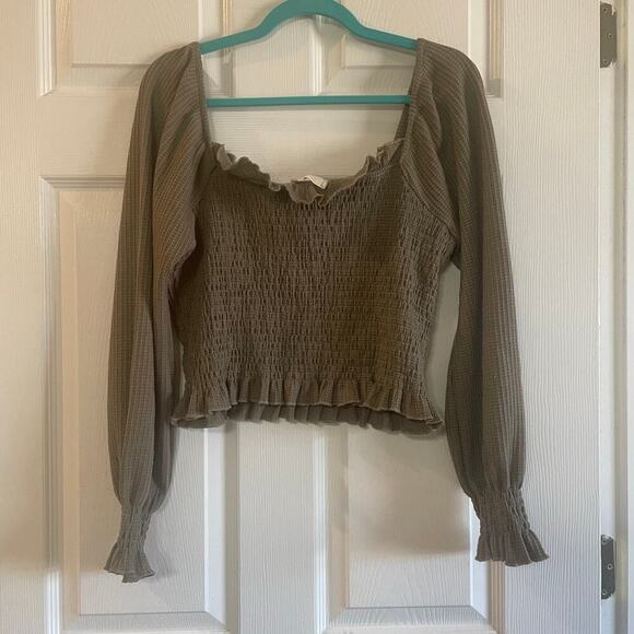 Altar'd State Tops - Altar'd State women's long sleeve puff sleeve crop top size Large
